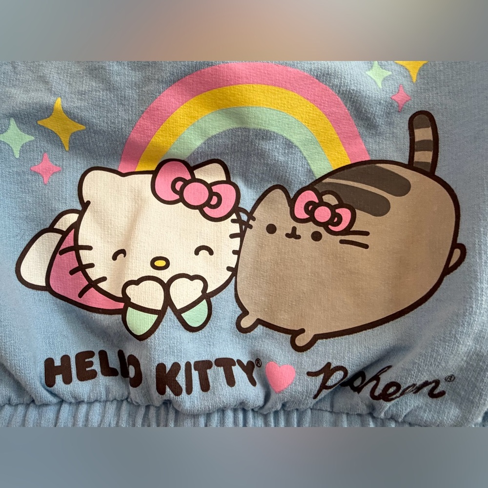 2023 Sanrio Hello Kitty x Pusheen Kawaii Cute Graphic Cropped Tank Top Shirt - Picture 2 of 11